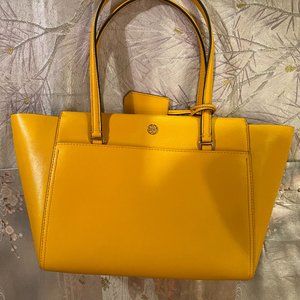 Tory Burch Rare Canary Yellow Satchel Bag NWT Authentic Dust Bag